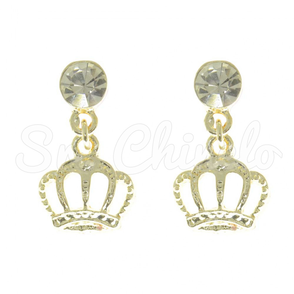 Piercing de Rebite com Pingente, Coroa, Strass Cristal