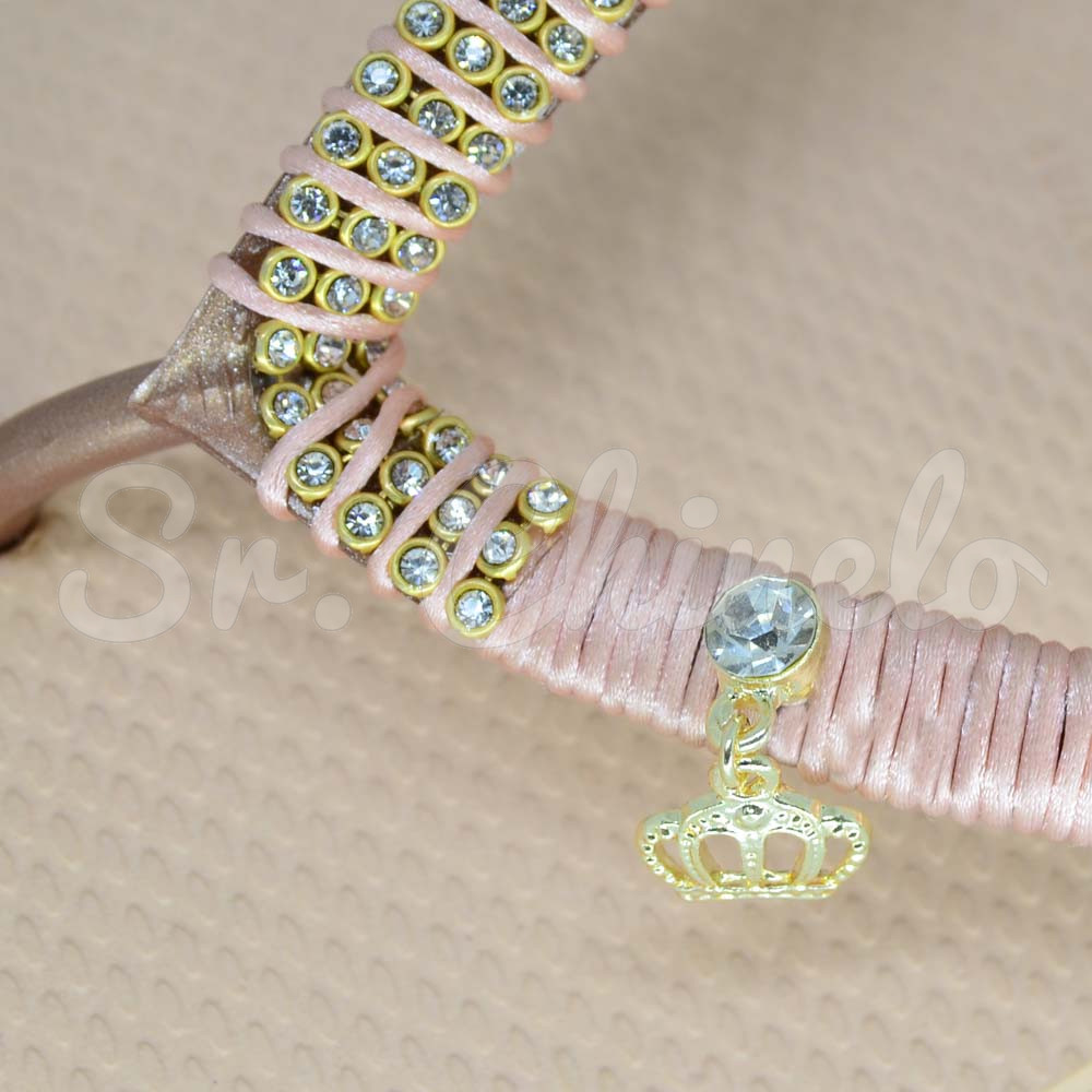 Piercing de Rebite com Pingente, Coroa, Strass Cristal