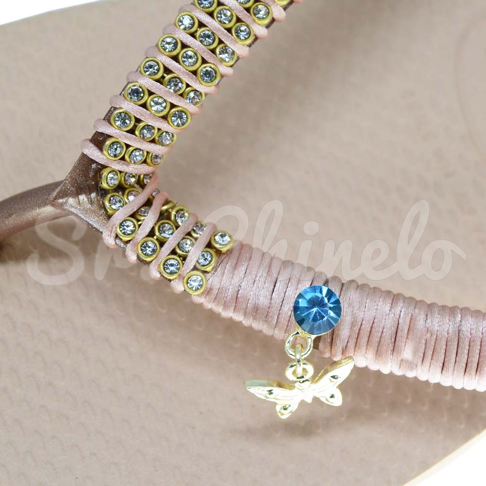 Piercing de Rebite com Pingente, Borboleta, Strass Tiffany