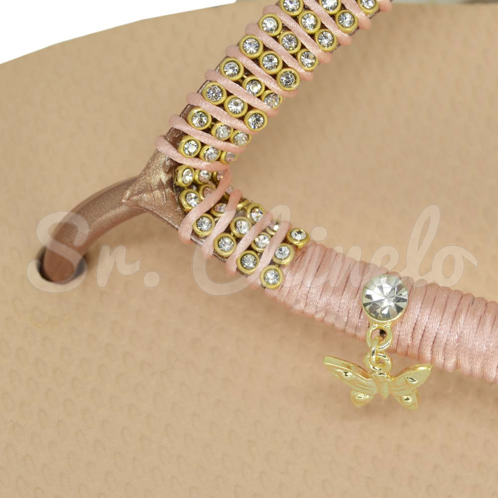 Piercing de Rebite com Pingente, Borboleta, Strass Cristal