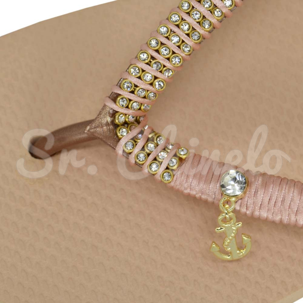 Piercing de Rebite com Pingente, Âncora, Strass Cristal