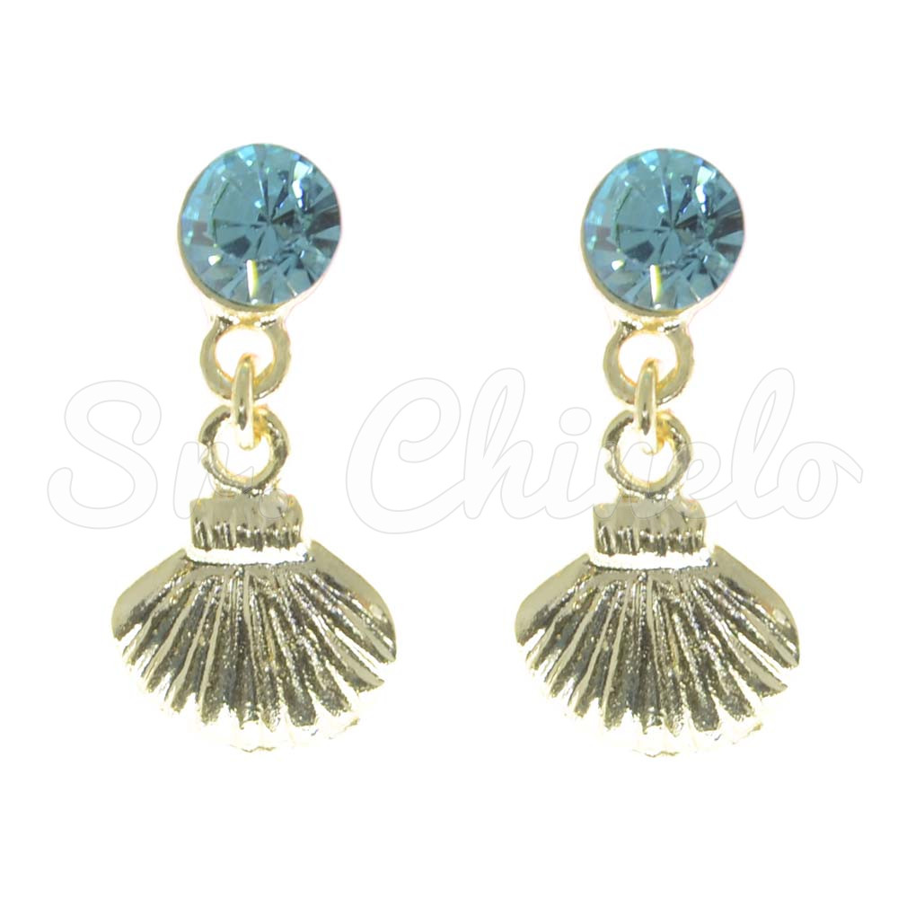 Piercing de Rebite com Pingente, Concha, Strass Tiffany