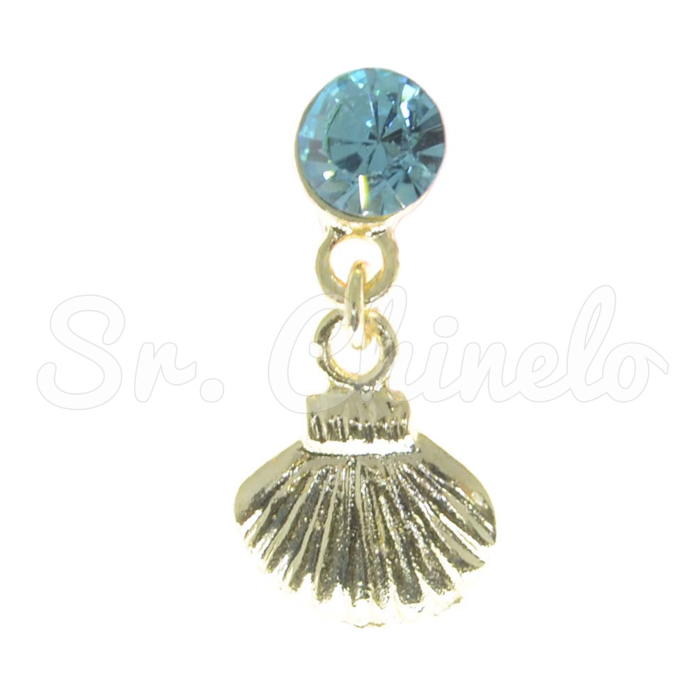 Piercing de Rebite com Pingente, Concha, Strass Tiffany