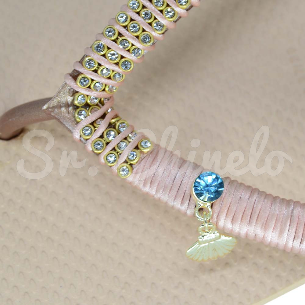Piercing de Rebite com Pingente, Concha, Strass Tiffany