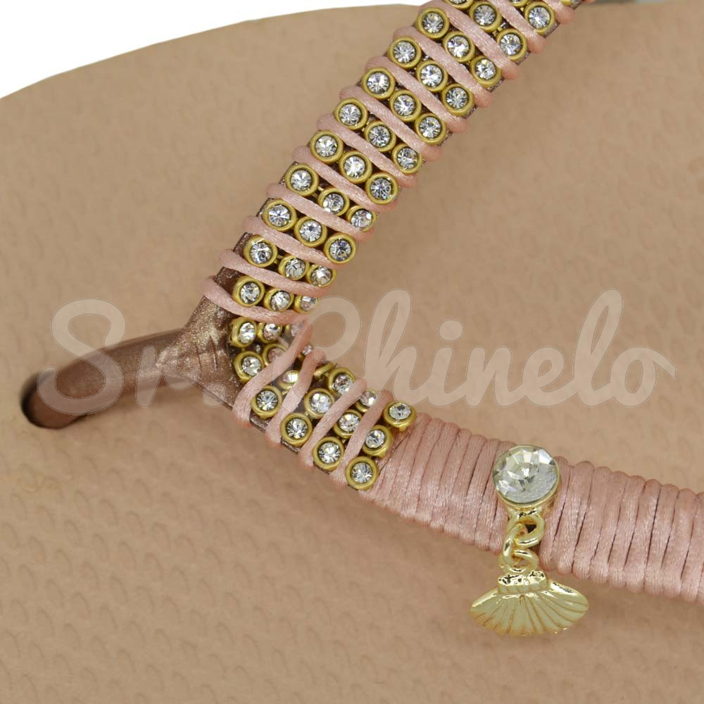 Piercing de Rebite com Pingente, Concha, Strass Cristal