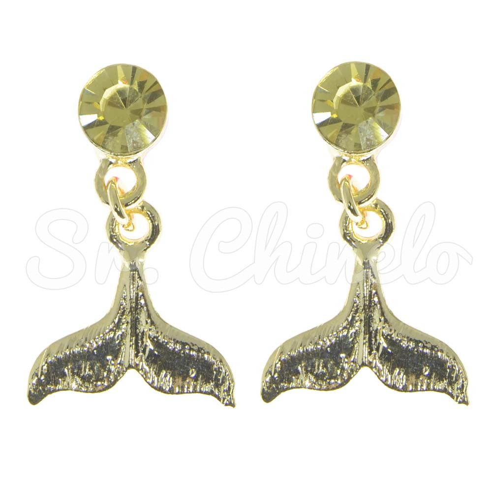 Piercing de Rebite com Pingente, Rabo de Sereia, Strass Jonquil