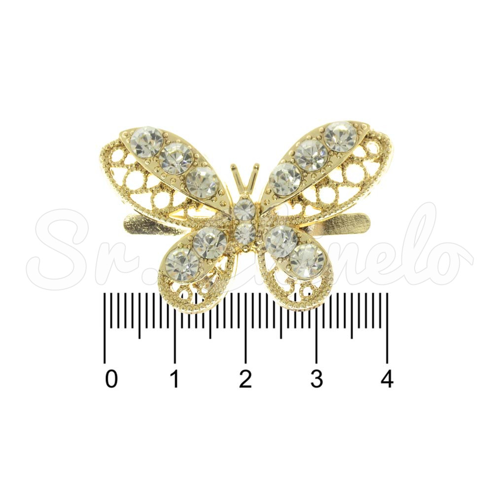 Piercing de Garra, Borboleta, Ouro, Cristal