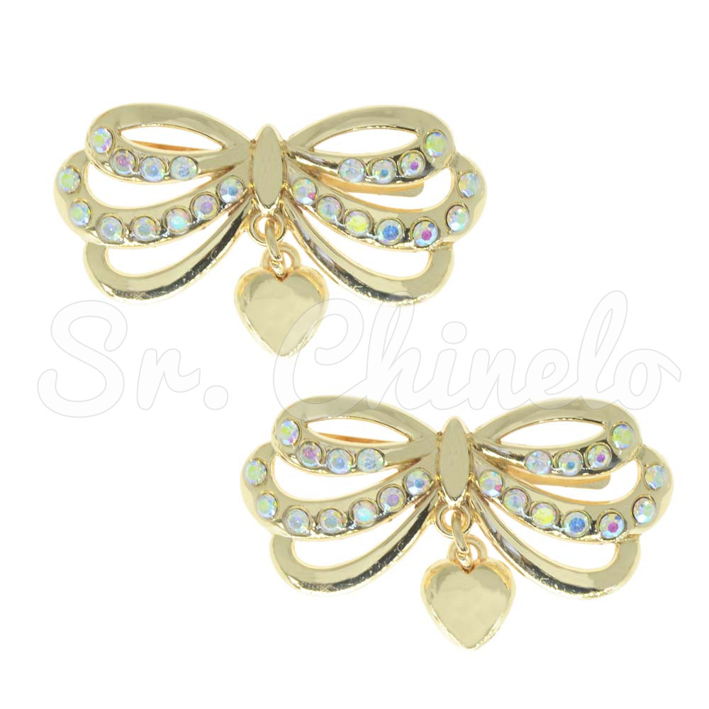 Piercing de Garra, Laço com Pingente de Coração, Ouro, Furtacor