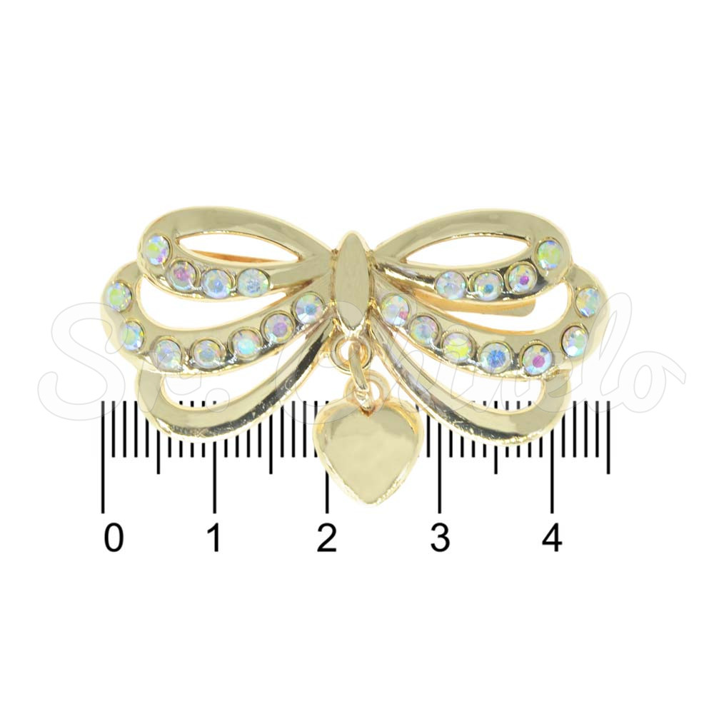Piercing de Garra, Laço com Pingente de Coração, Ouro, Furtacor