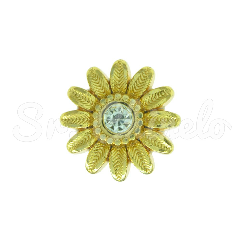 Passante, Flor, Ouro/Cristal