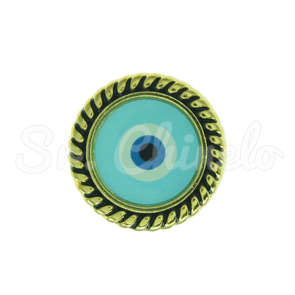Passante, Olho Grego, Ouro/Azul Claro