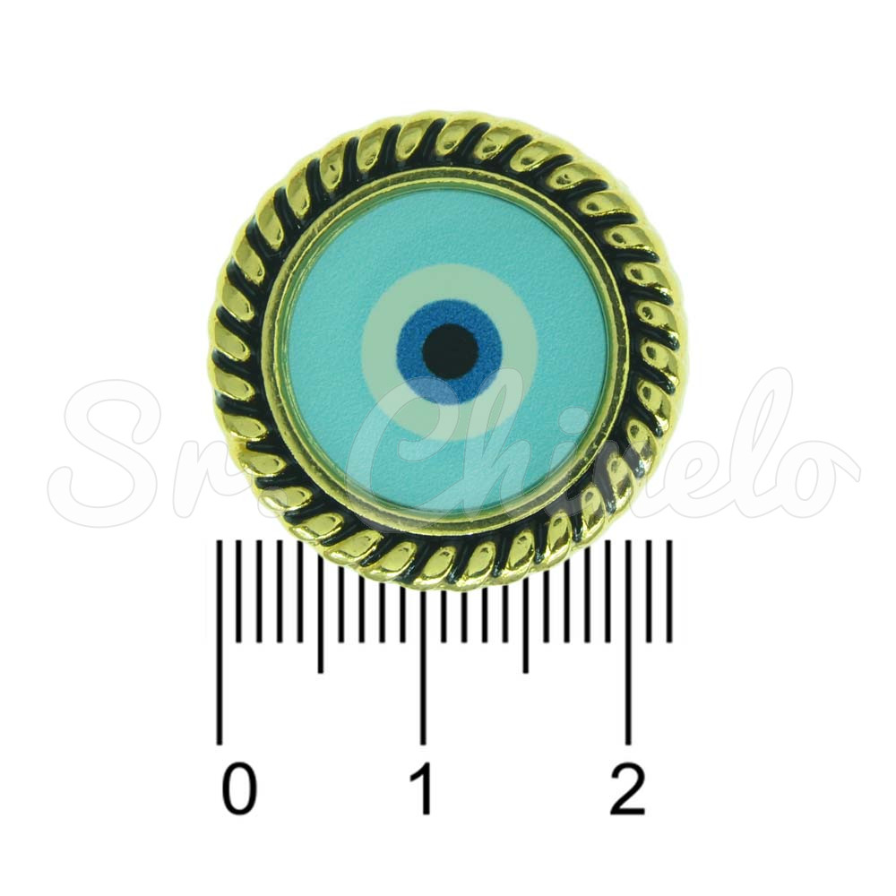 Passante, Olho Grego, Ouro/Azul Claro