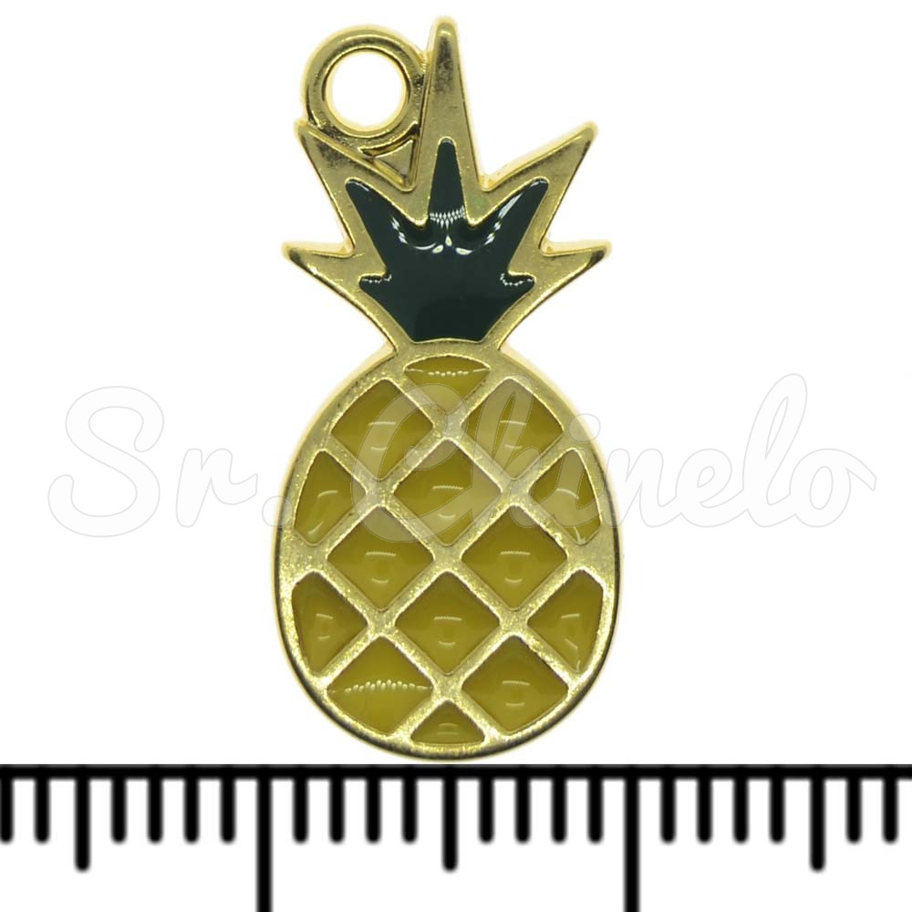 Pingente, Abacaxi, Ouro, Amarelo/Verde