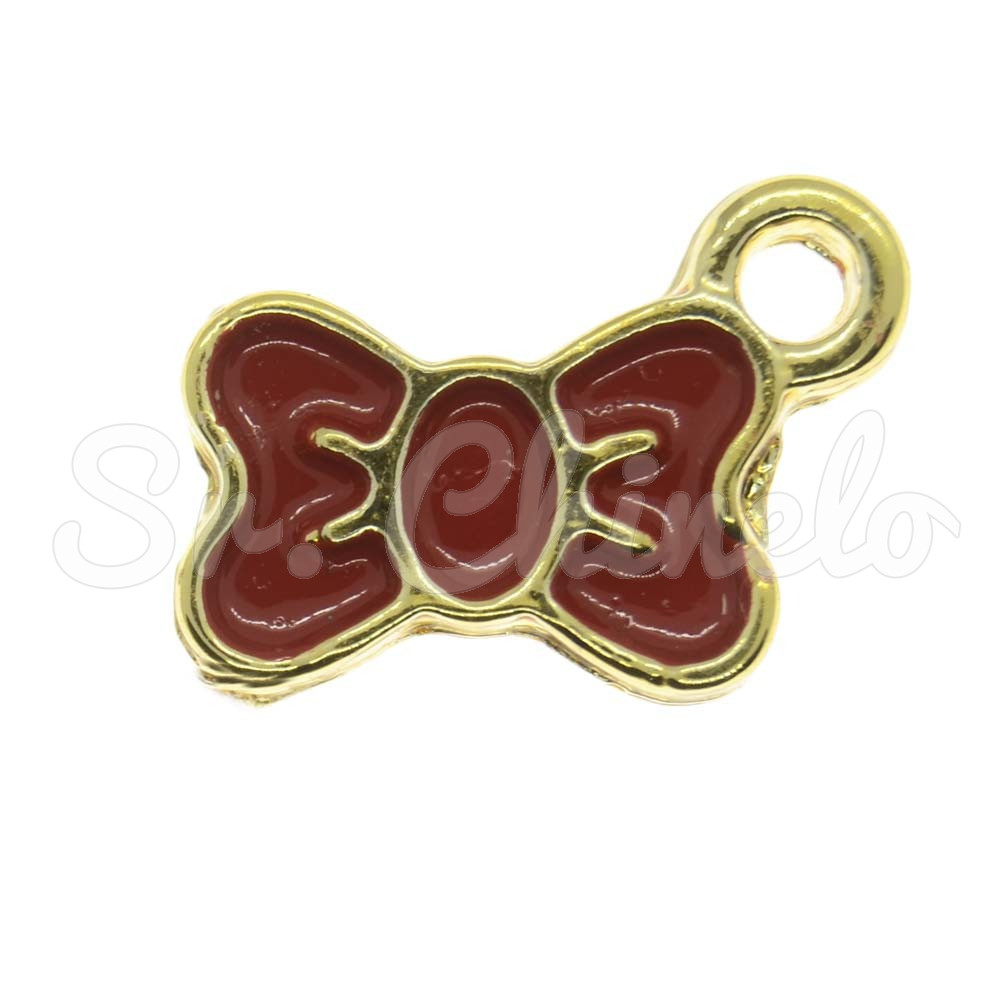 Pingente, Laço, Ouro, Vermelho