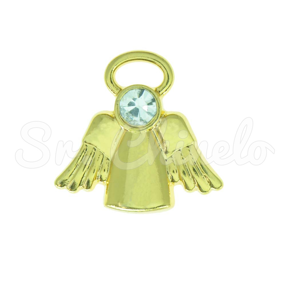 Pingente, Anjo, Ouro/Cristal