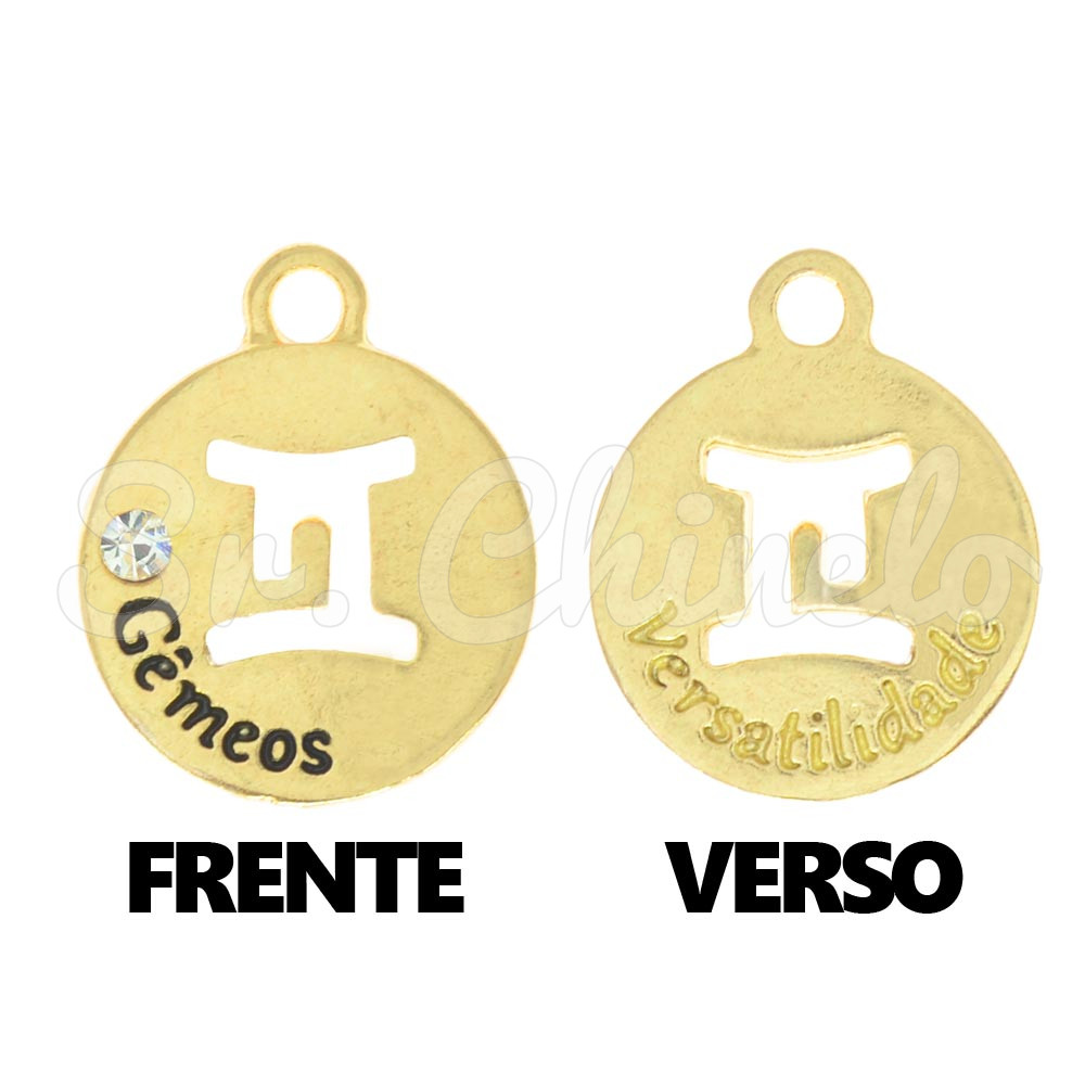 Pingente, Signo Gêmeos, Ouro