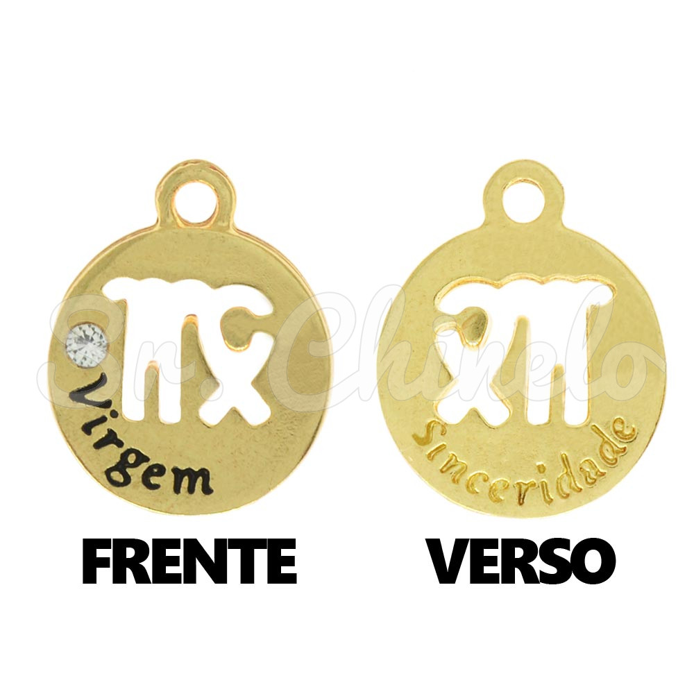 Pingente, Signo Virgem, Ouro