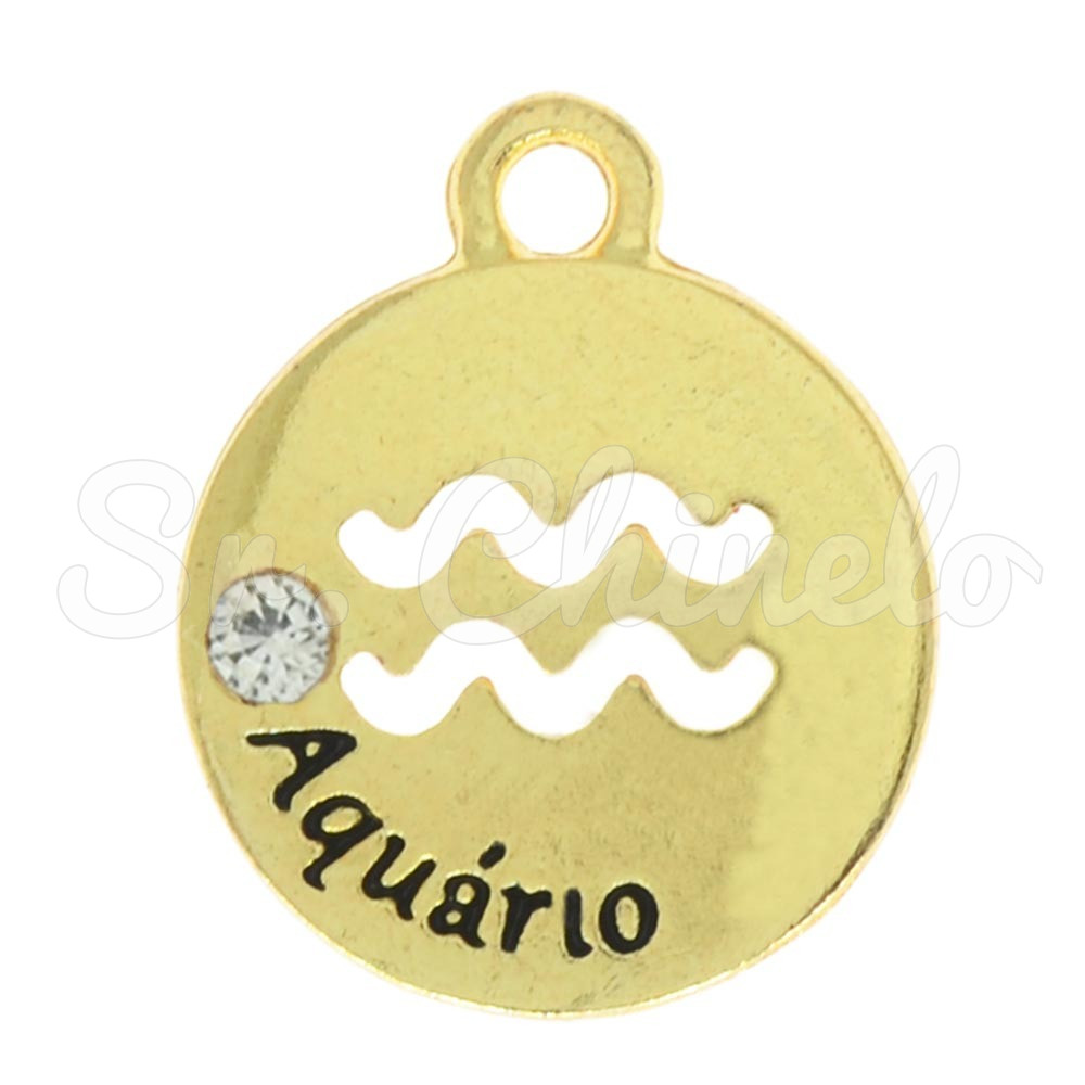 Pingente, Signo Aquário, Ouro