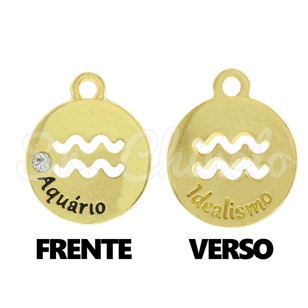 Pingente, Signo Aquário, Ouro