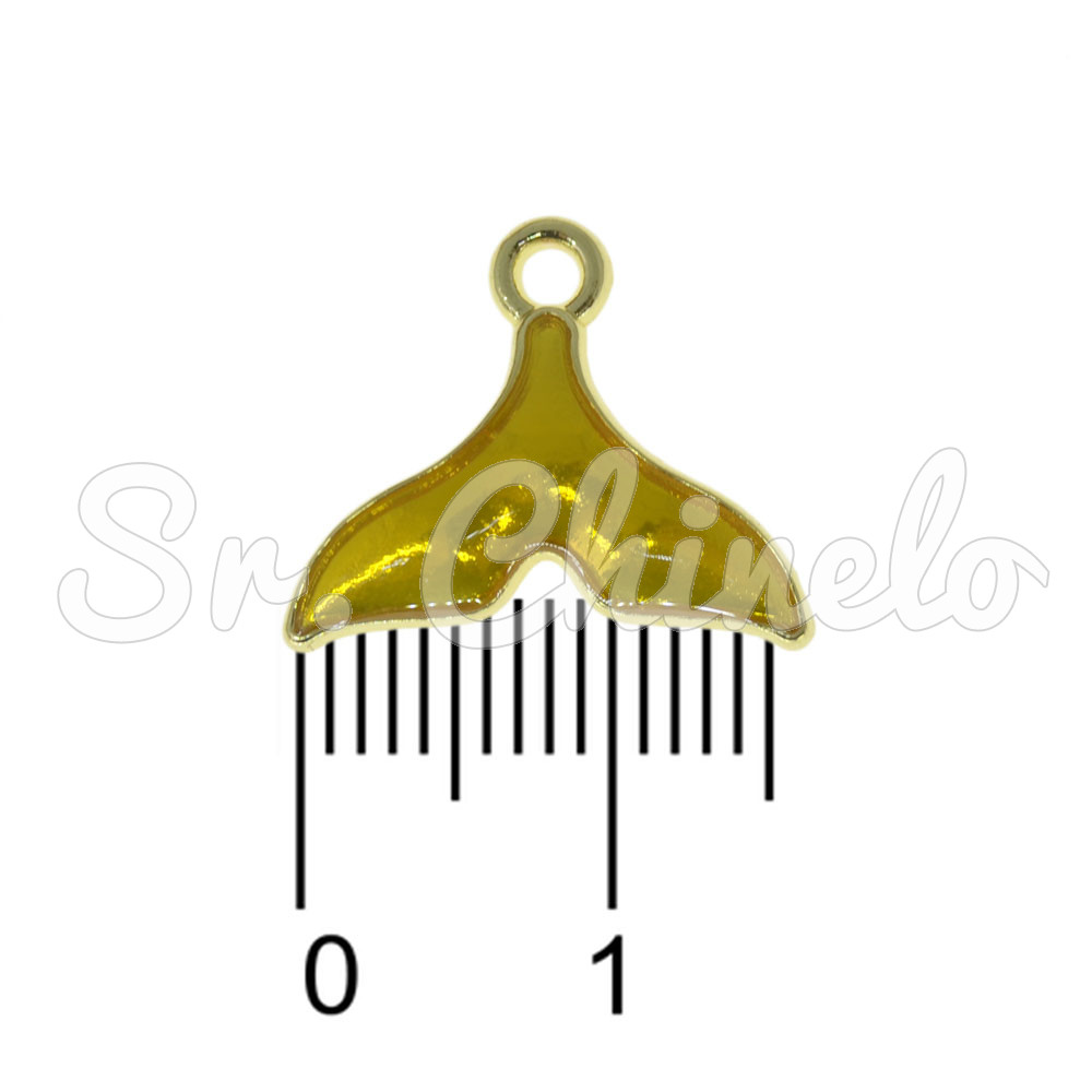 Pingente, Rabo de Sereia, Ouro/Amarelo