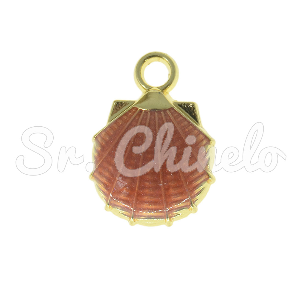 Pingente, Concha, Ouro/Salmão