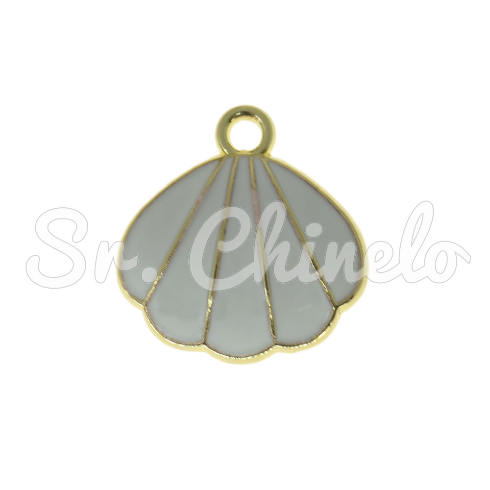 Pingente, Concha, Ouro/Branco