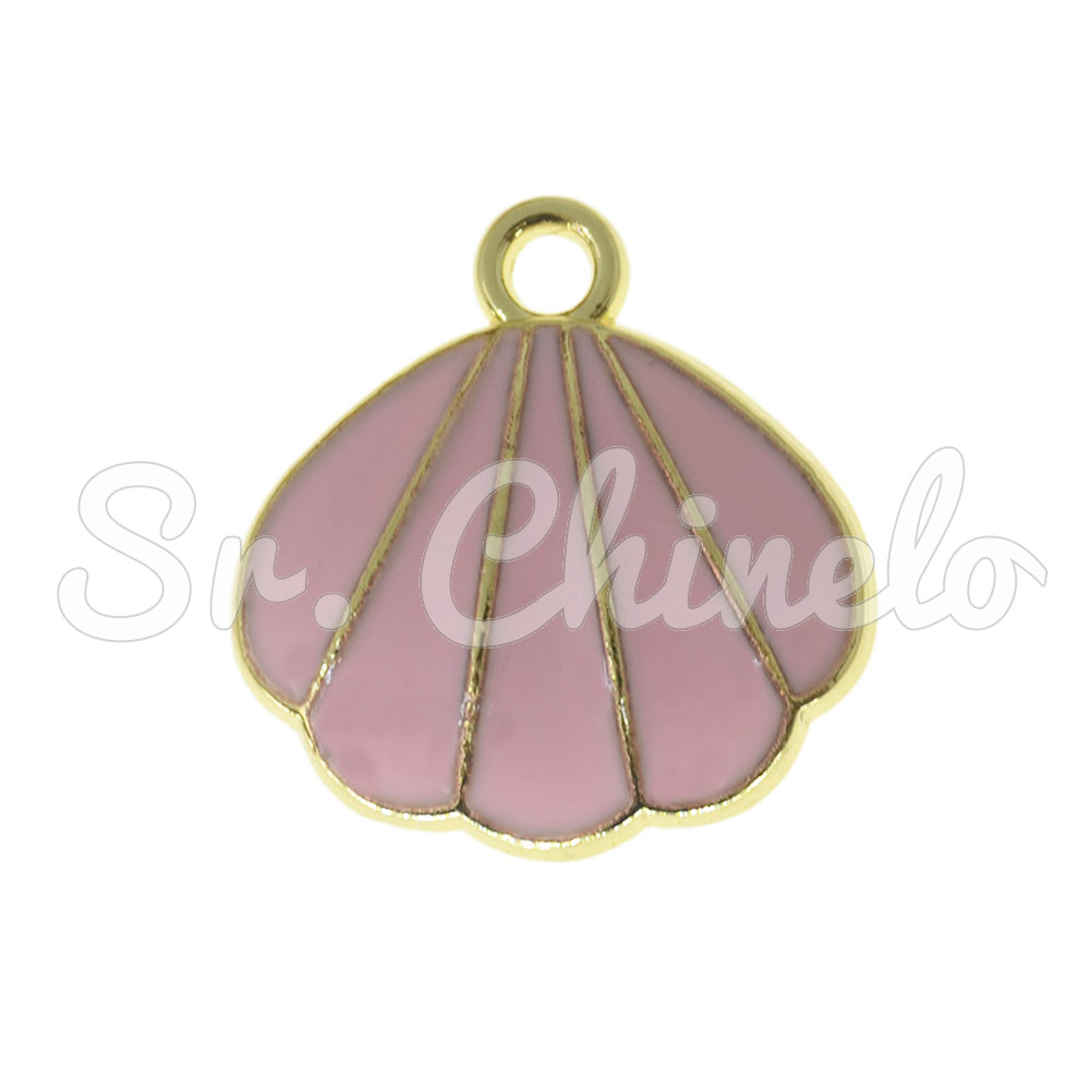 Pingente, Concha, Ouro/Rosa Claro
