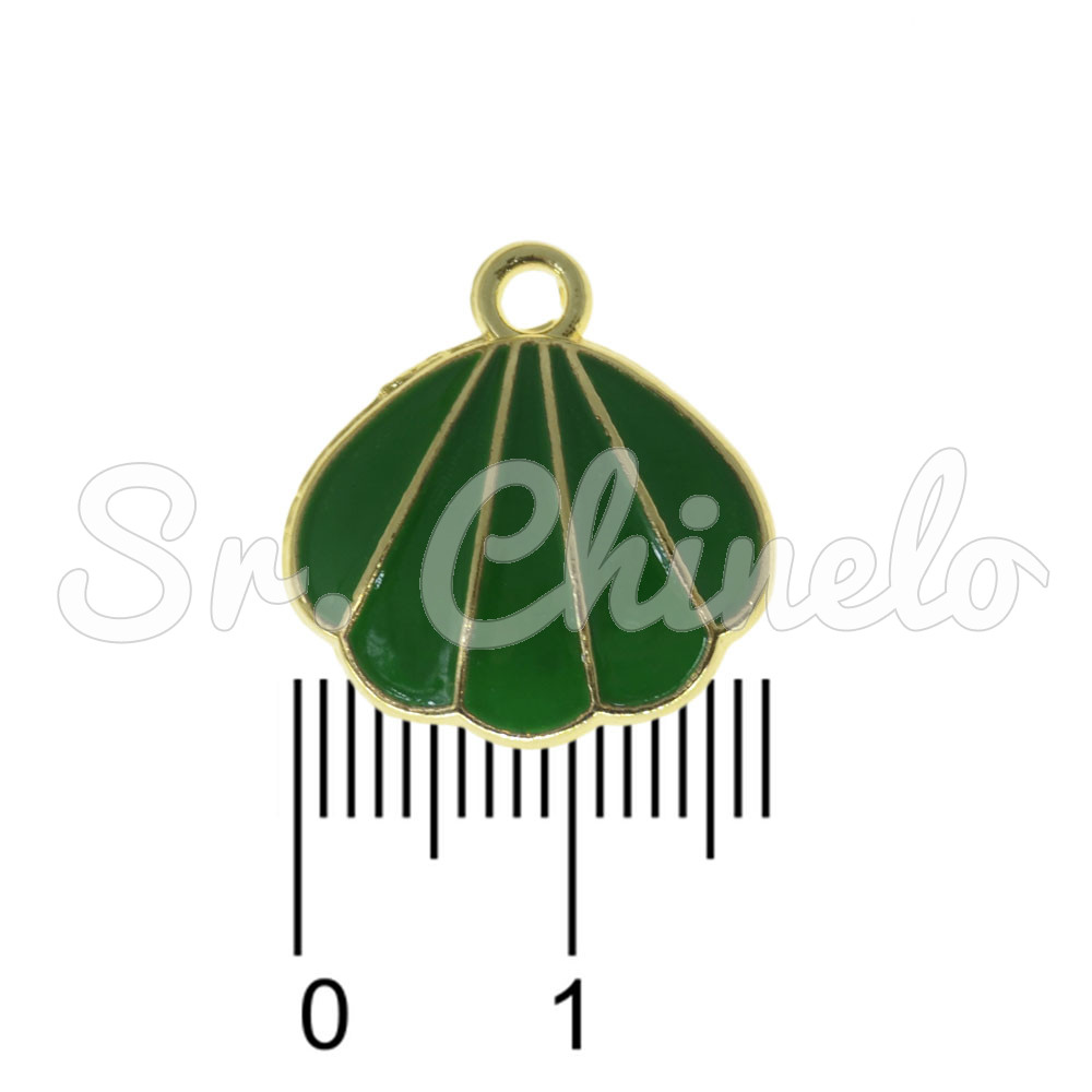 Pingente, Concha, Ouro/Verde