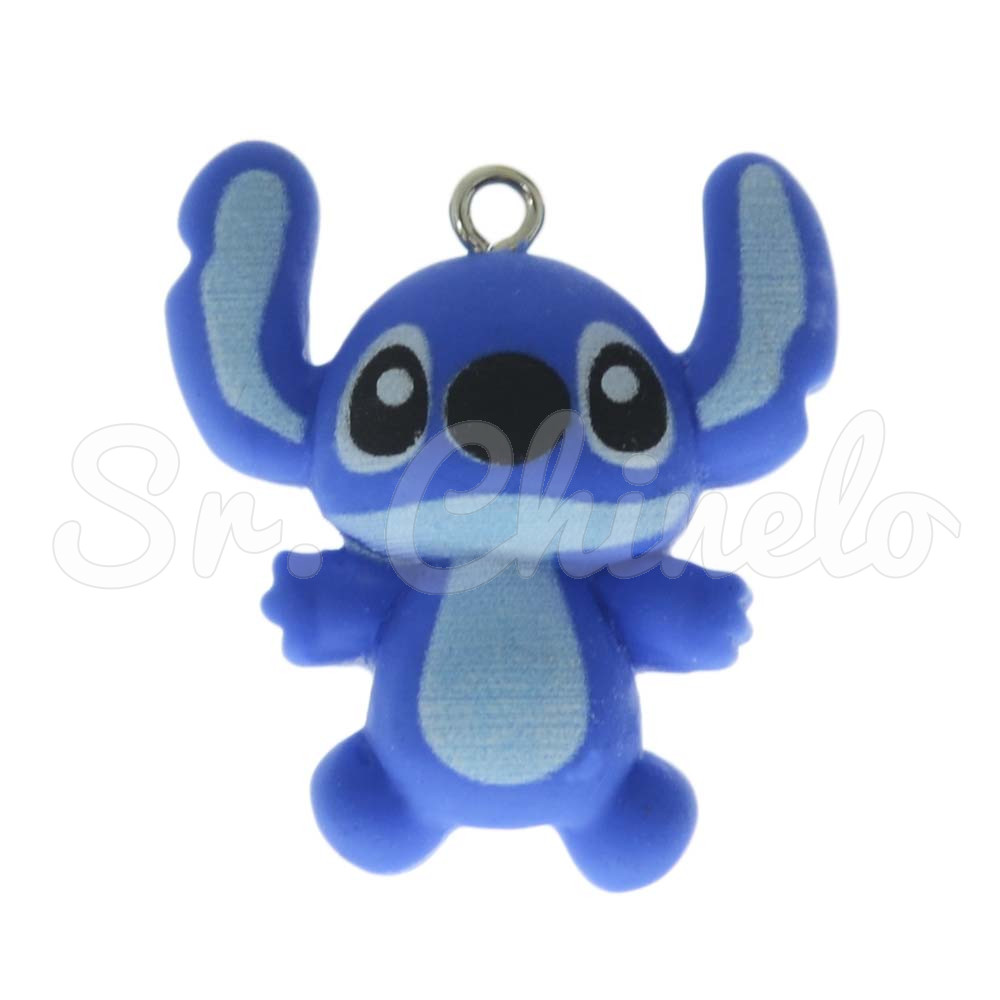 Pingente, Resina, Stitch, Azul