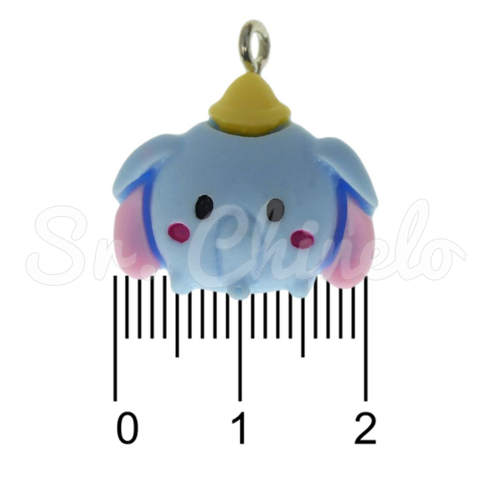 Pingente, Resina, Dumbo, Azul