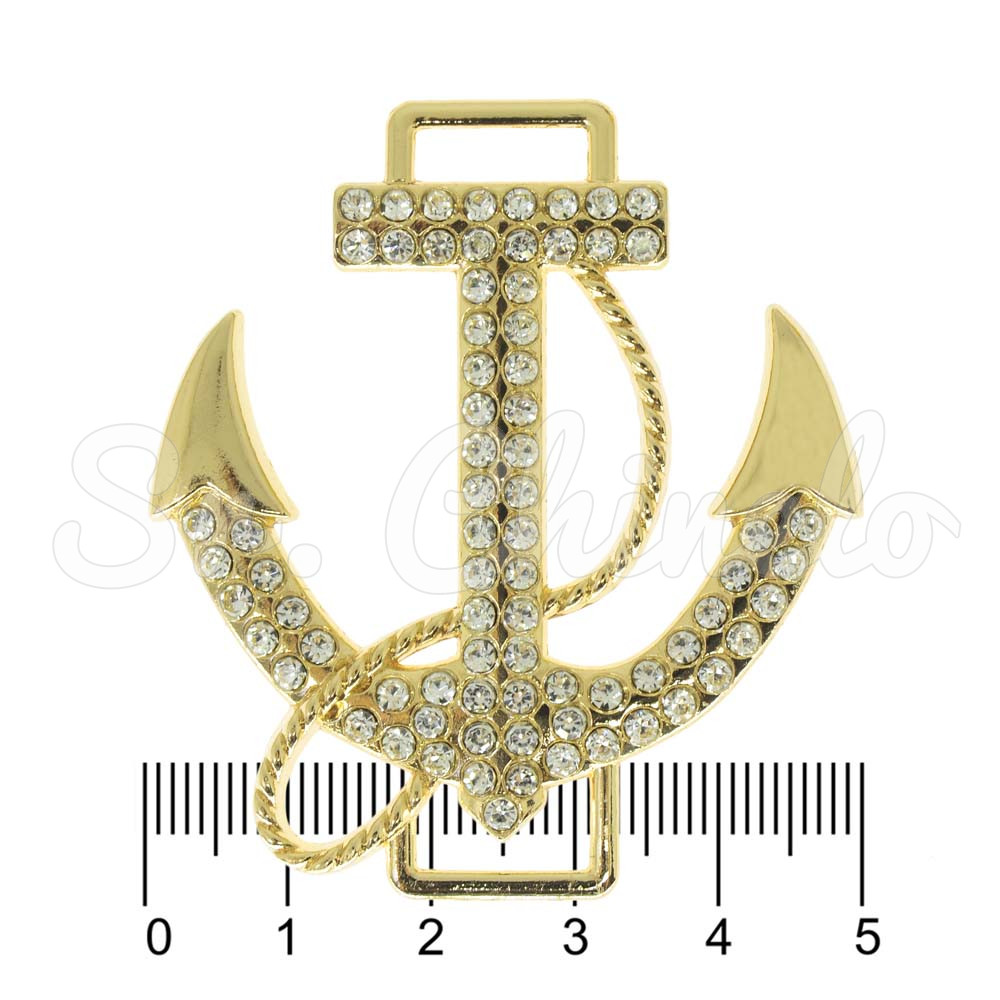 Piercing de Passantes, Âncora, Ouro, Cristal