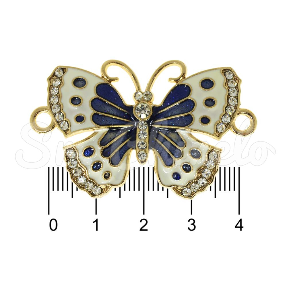 Piercing de Passantes, Borboleta, Ouro, Branco/Azul Marinho