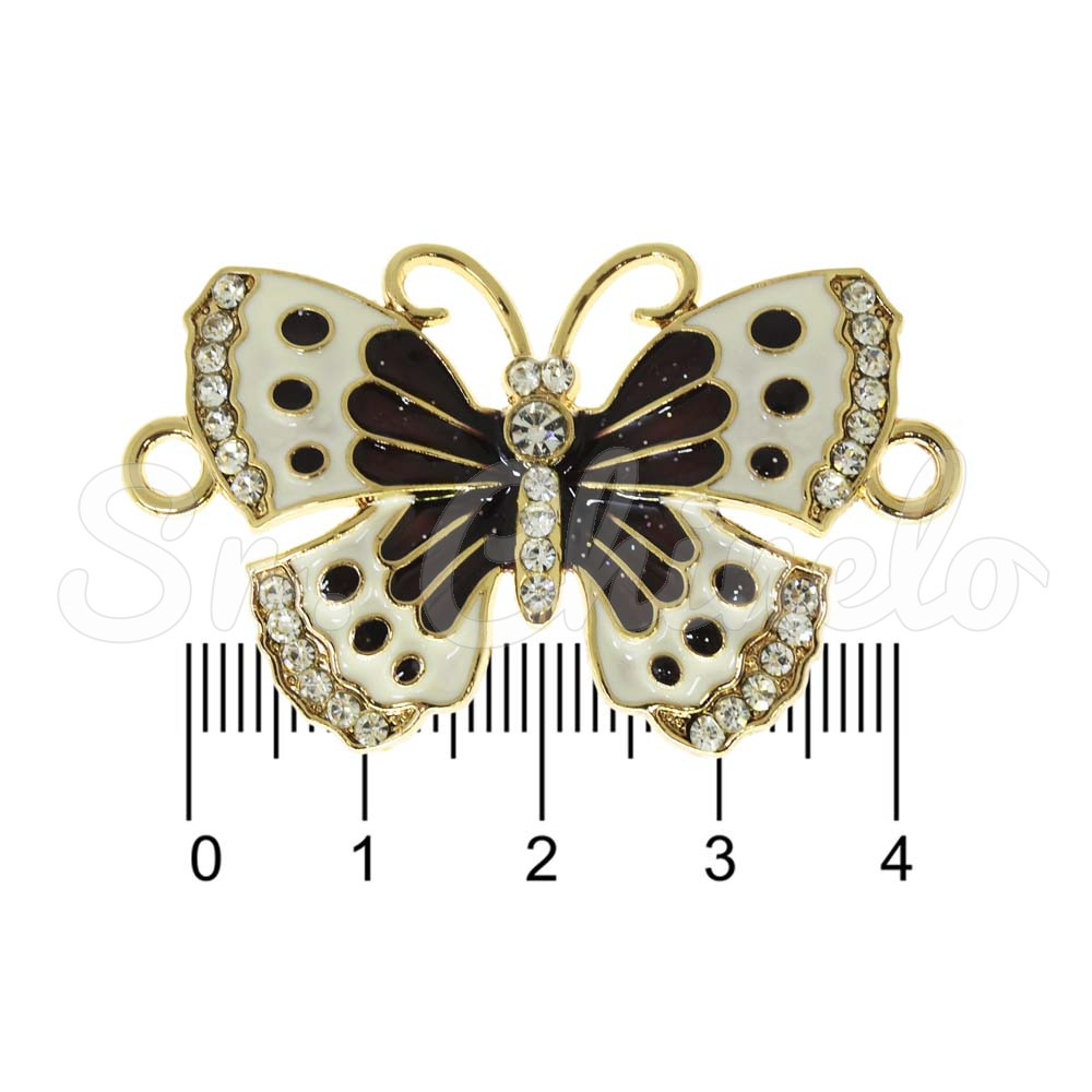 Piercing de Passantes, Borboleta, Ouro, Branco/Marrom