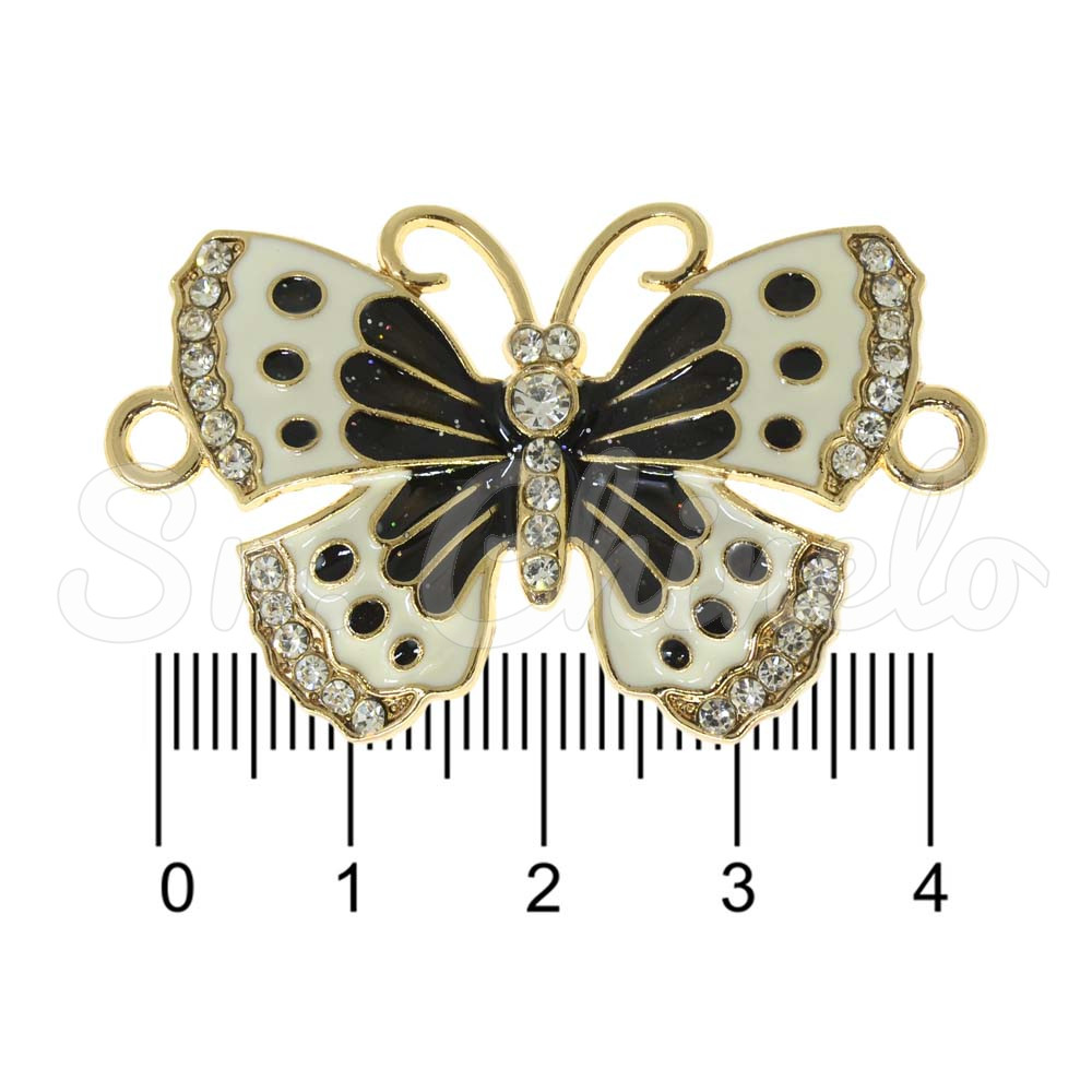 Piercing de Passantes, Borboleta, Ouro, Branco/Preto