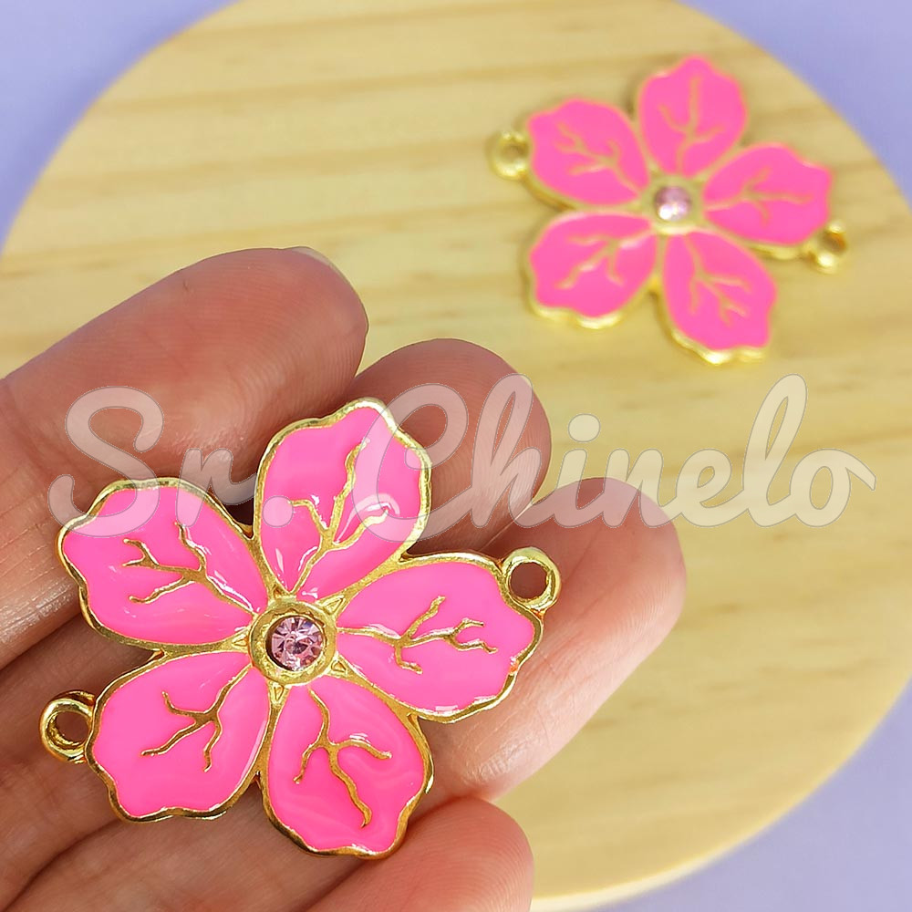 Piercing de Passantes, Flor, Ouro, Rosa
