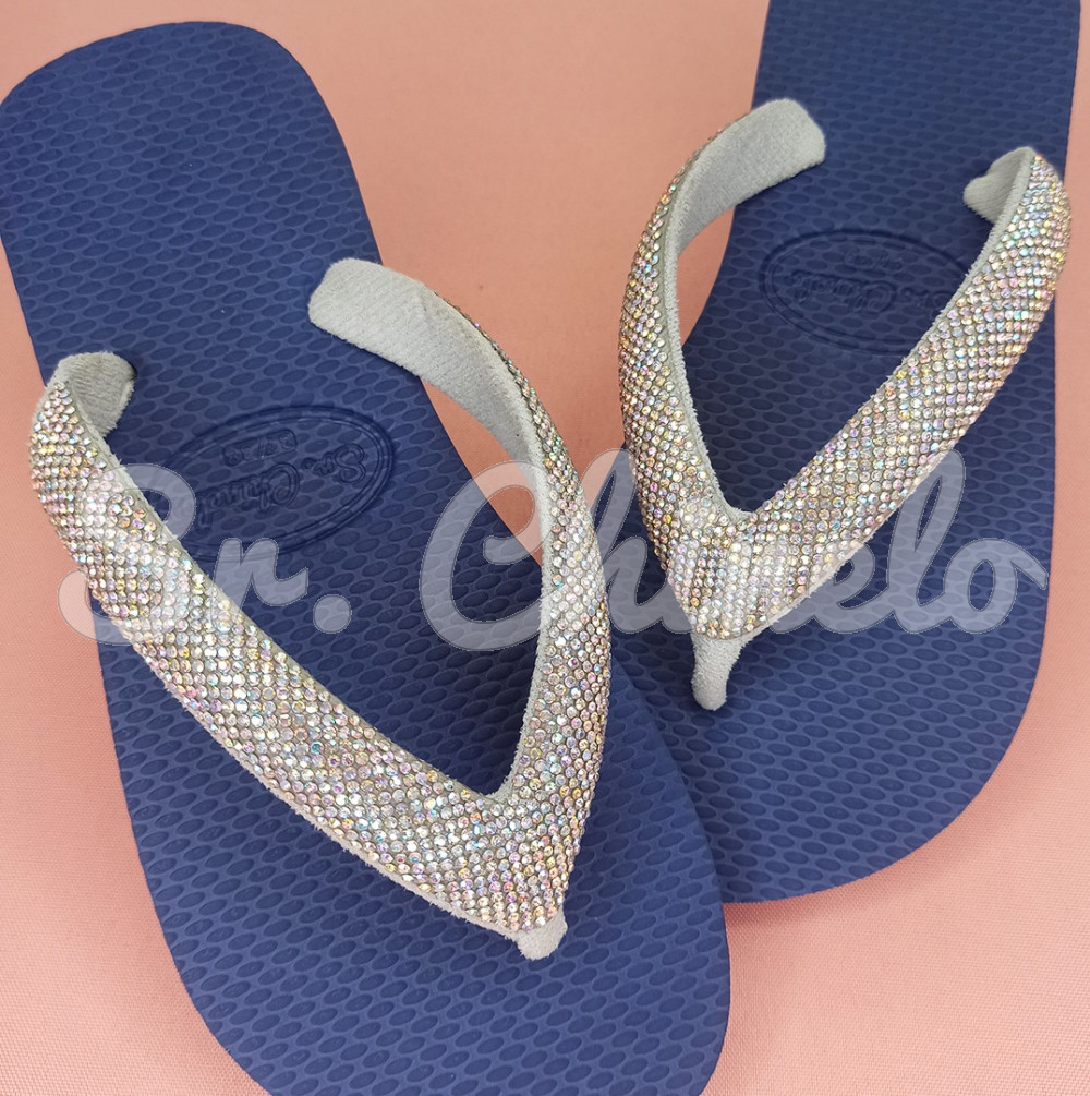 Cabedal Paulina, Tecido com Strass, Formato em V, Pronto para Aplicação em Solas, Branco/Furtacor