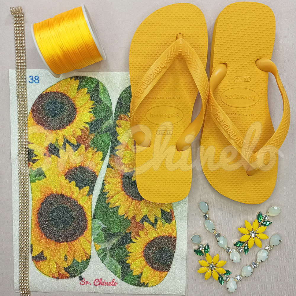Cabedal Daisy, Banhado, Rebite, Branco Opal/Amarelo Fosco