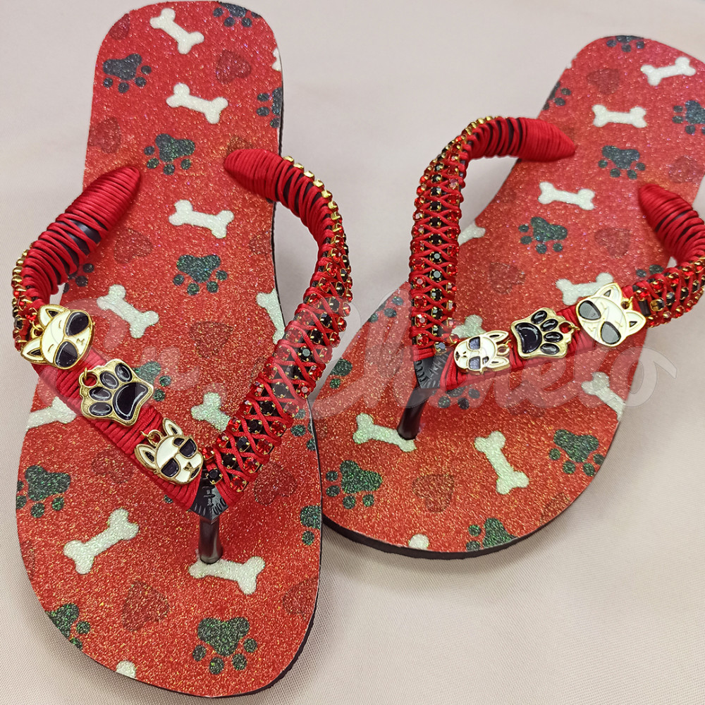 Lonita Sublimada, Patinhas e Ossinhos, Vermelho/Preto/Branco
