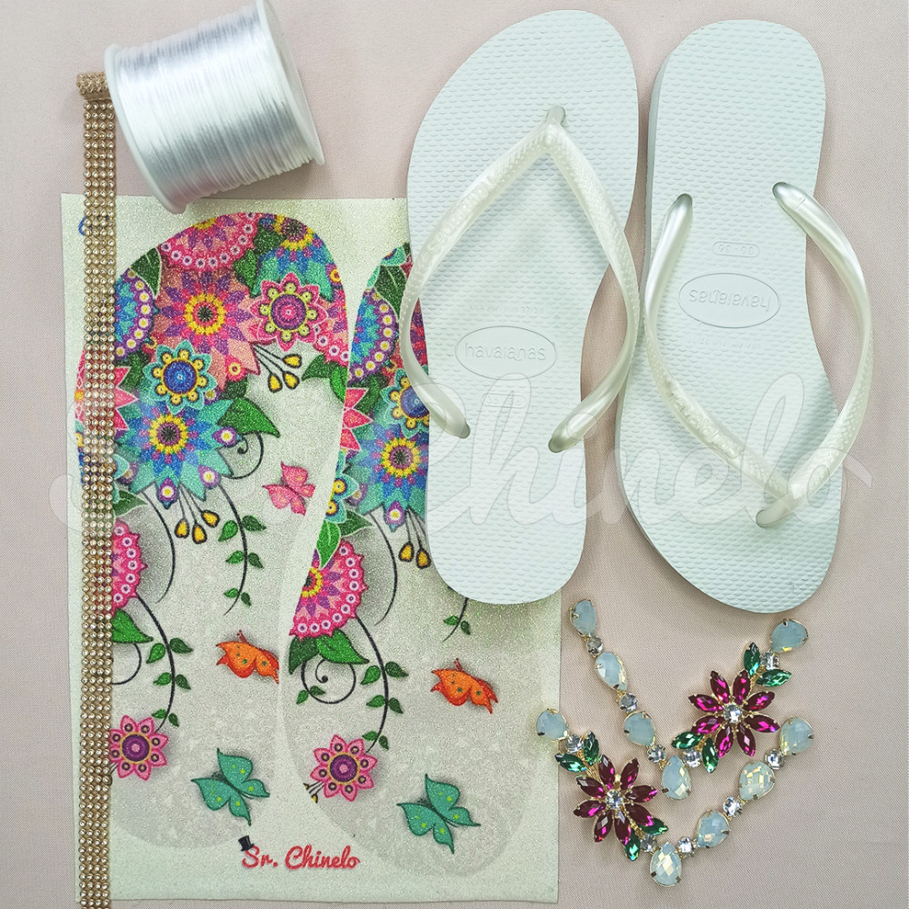 Cabedal Daisy, Banhado, Rebite, Branco Opal/Rosa