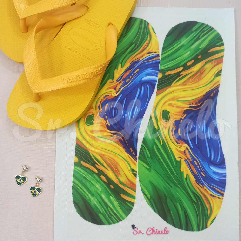 Piercing de Rebite, Bandeira Brasil, Verde/Amarelo/Azul/Branco