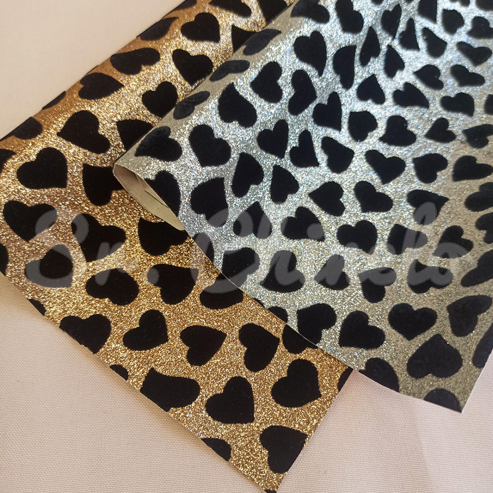 Lonita Glitter Fino Flocado, Coração, Prata