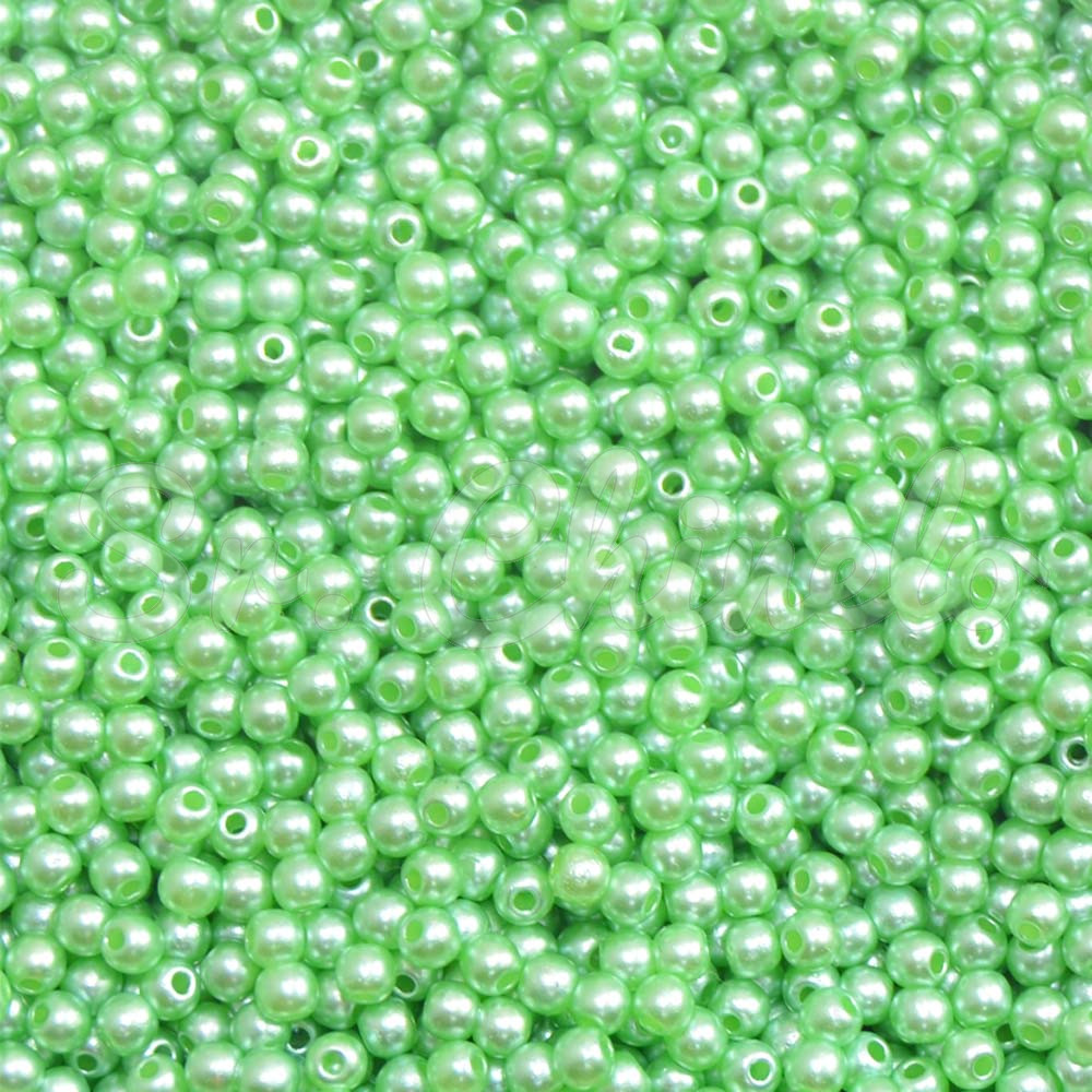 Pérola ABS, 03mm, Verde Pastel