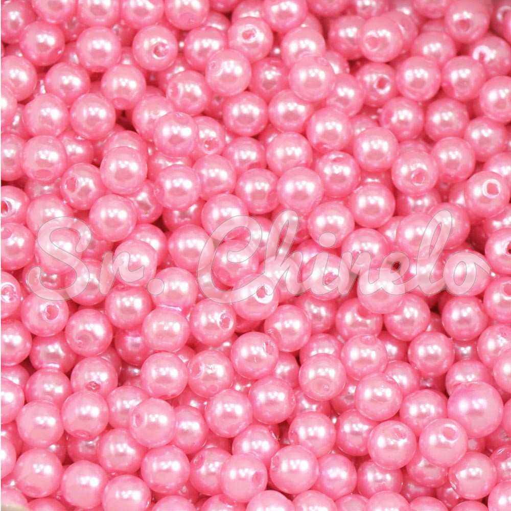Pérola ABS, 05mm, Rosa Claro