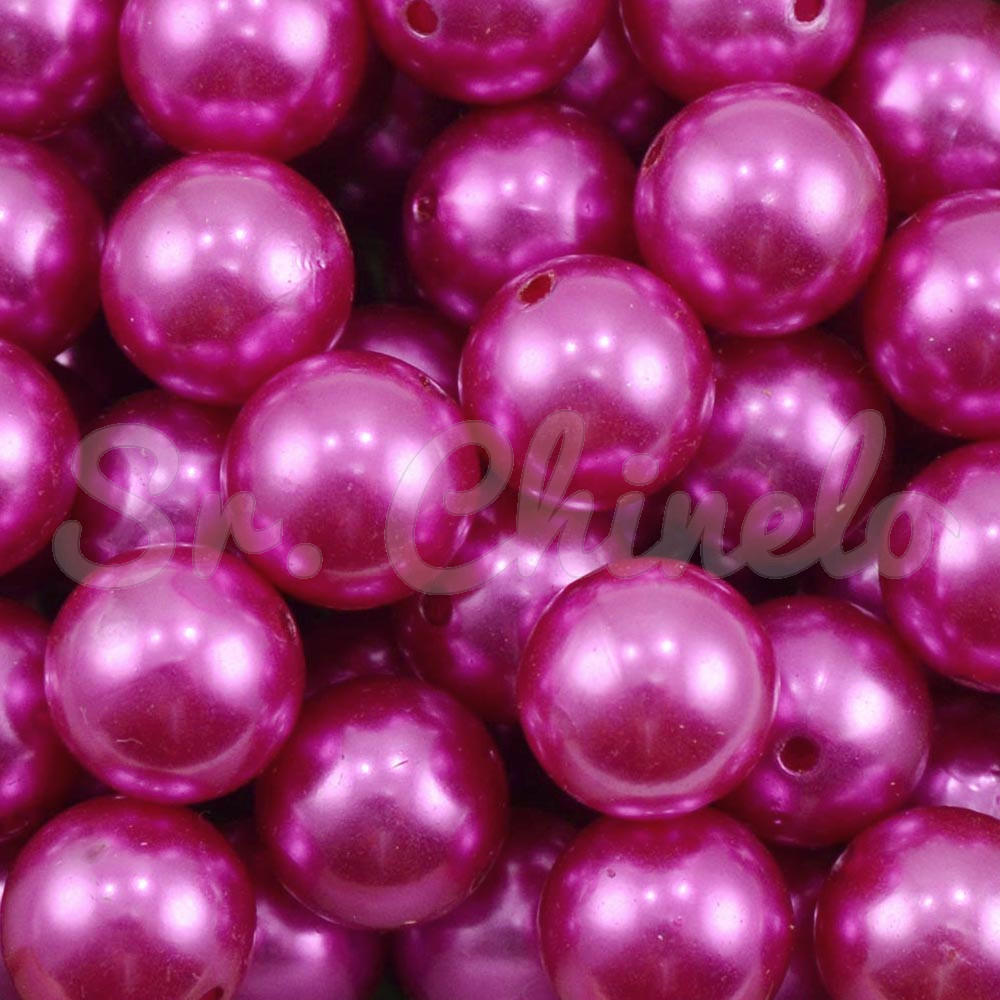 Pérola ABS, 14mm, Rosa Pink