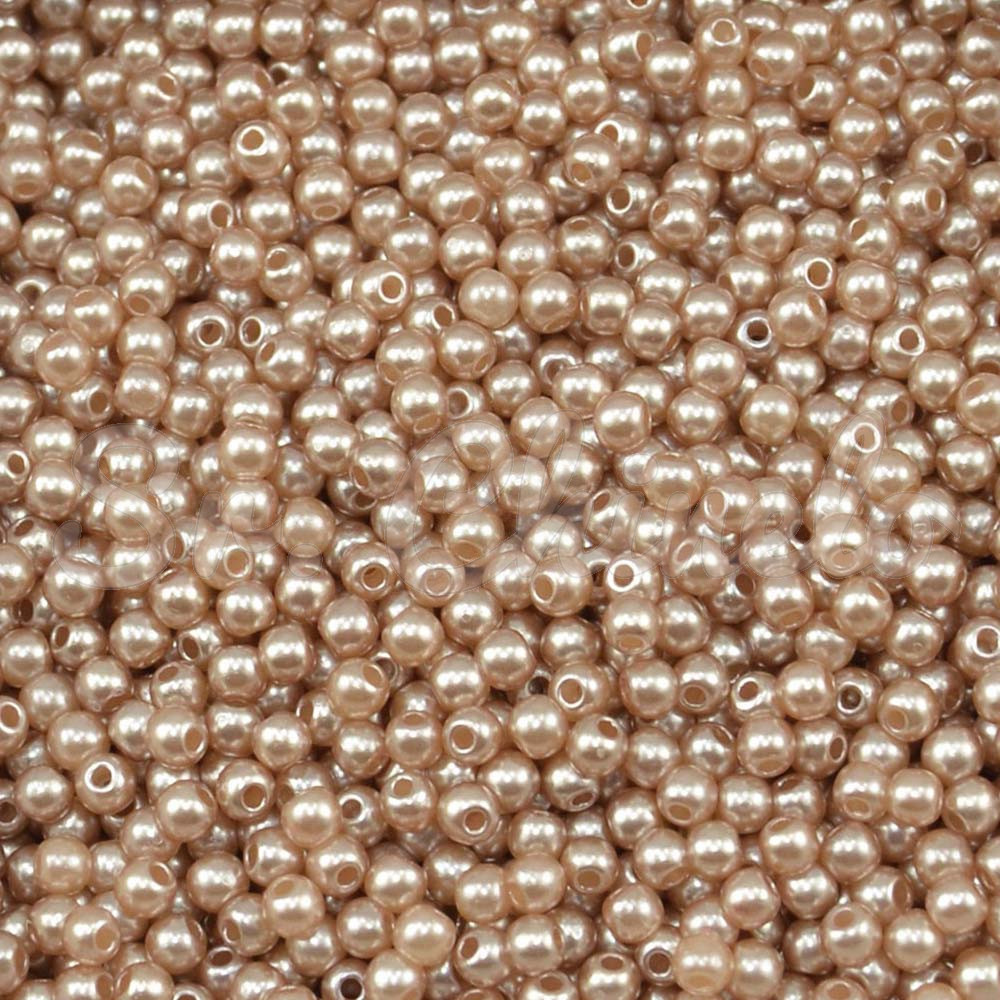 Pérola ABS, 03mm, Marrom