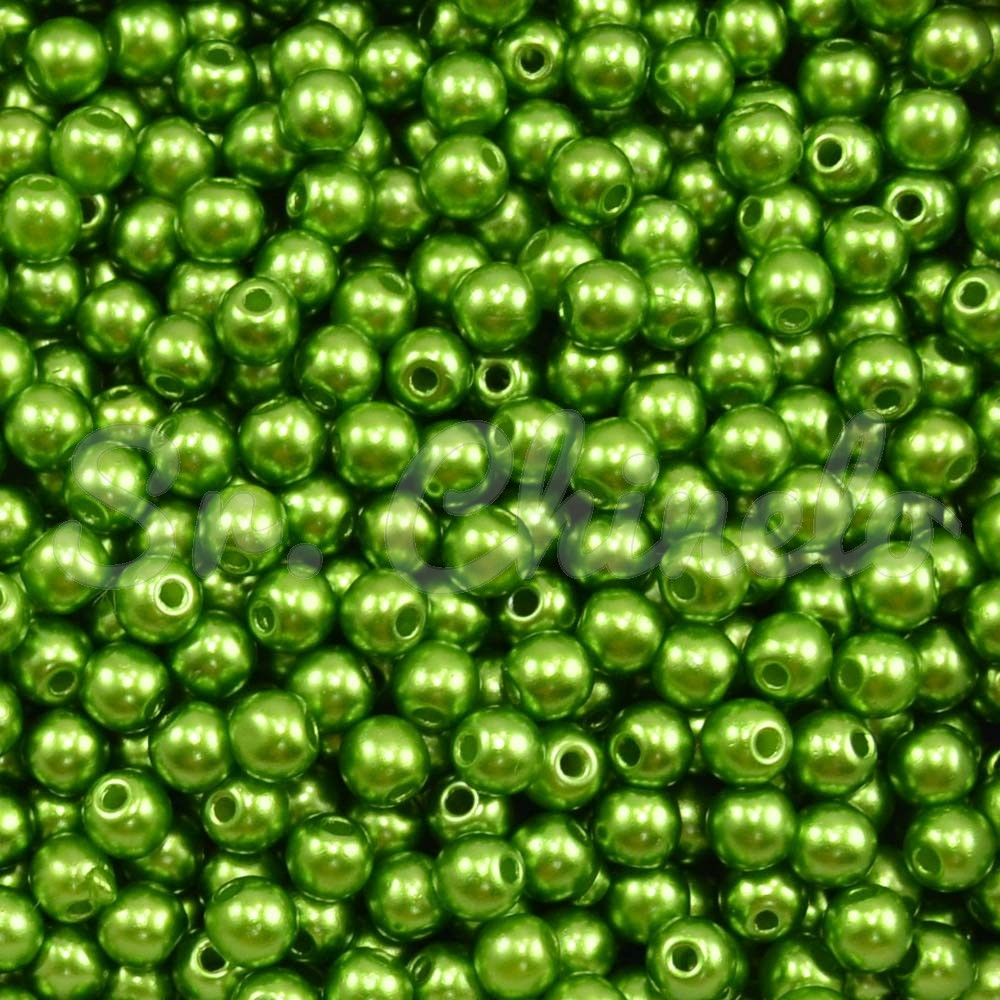 Pérola ABS, 05mm, Verde Musgo