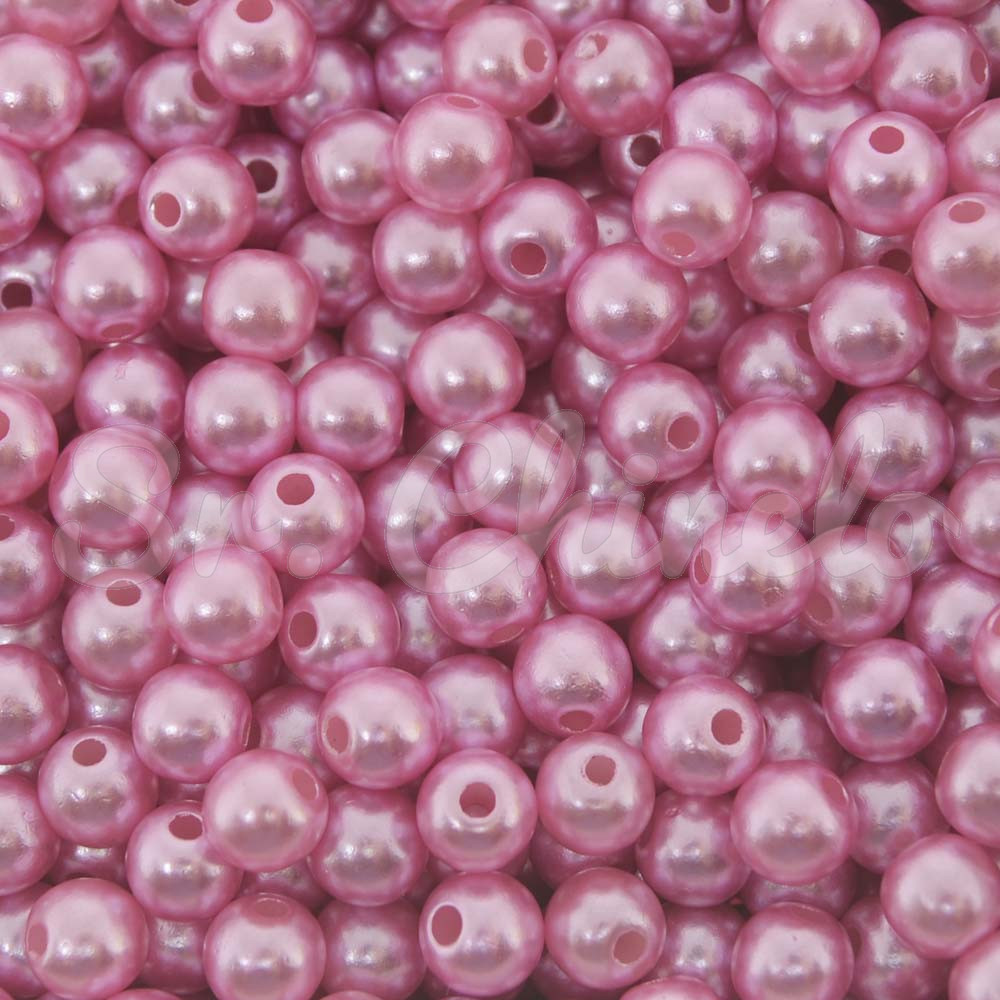 Pérola ABS, 06mm, Rosa Envelhecido