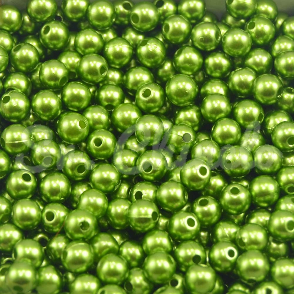 Pérola ABS, 06mm, Verde Musgo
