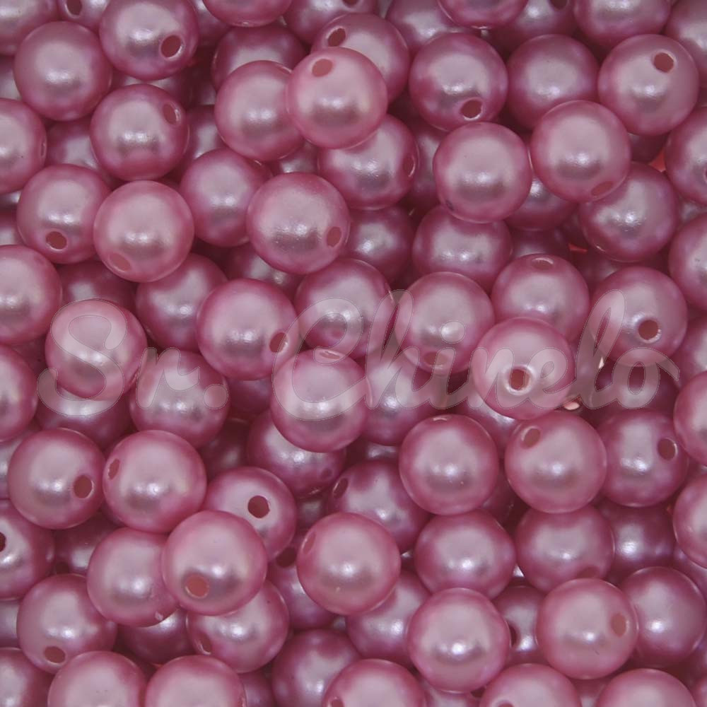 Pérola ABS, 08mm, Rosa Envelhecido