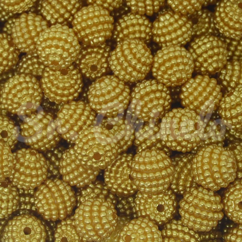 Pérola Craquelada Amora, 10mm, Amarelo Dourado